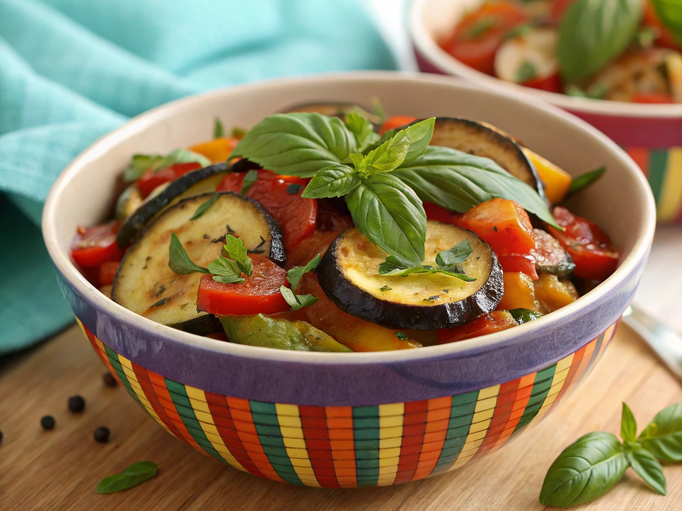 Italiaanse ratatouille met verse kruiden en groenten